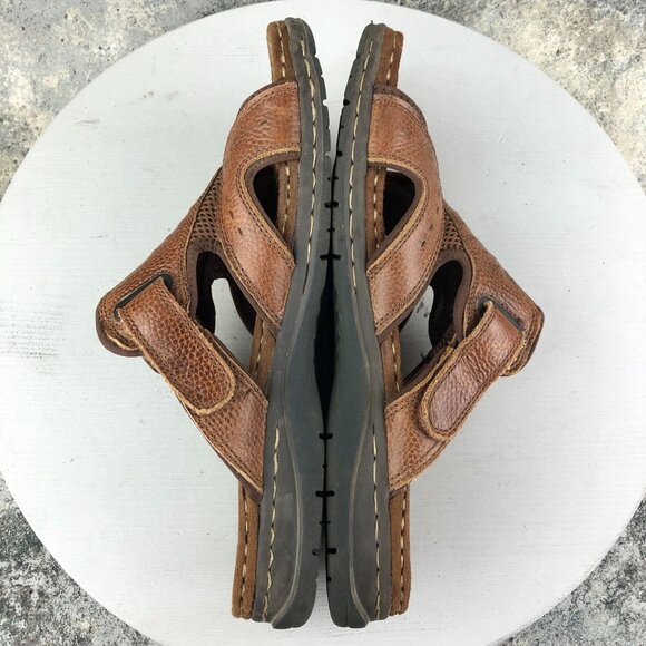 Earth Spirit Men's Size 13 Gelron 2000 Brown Leather Hook & Loop Casual Slides - Picture 8 of 15